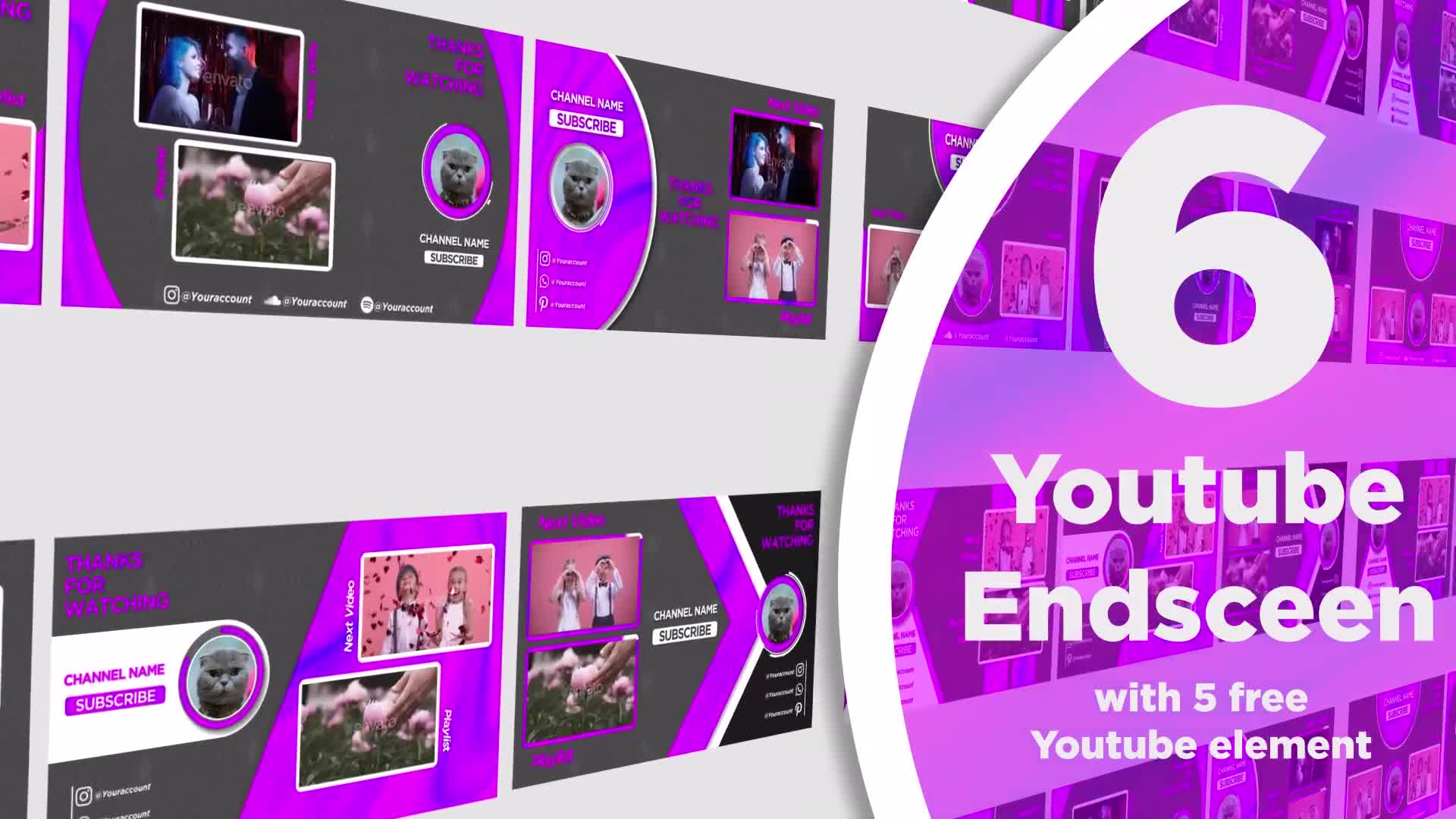 Youtube Endscreen 6+5 Videohive 35408150 Premiere Pro Image 1