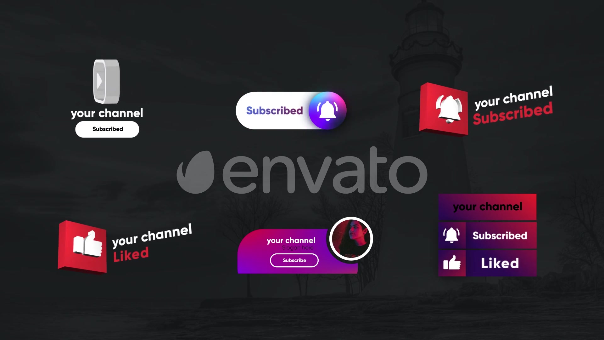 Youtube Modern Subscribe Elements Videohive 26776345 After Effects Image 13