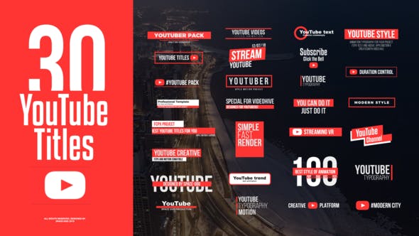 YouTube Motion Titles | Final Cut Pro X - 24327818 Videohive Download