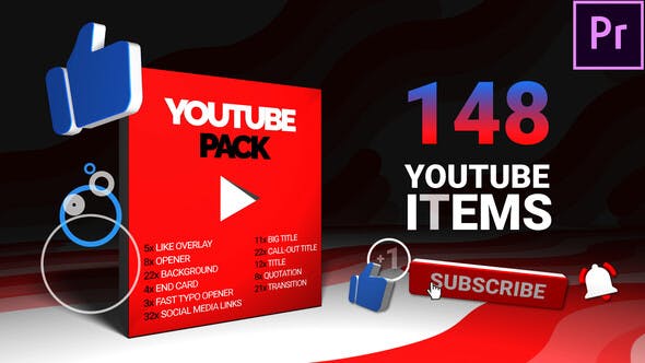 Youtube Pack MOGRT for Premiere - 25269361 Download Videohive