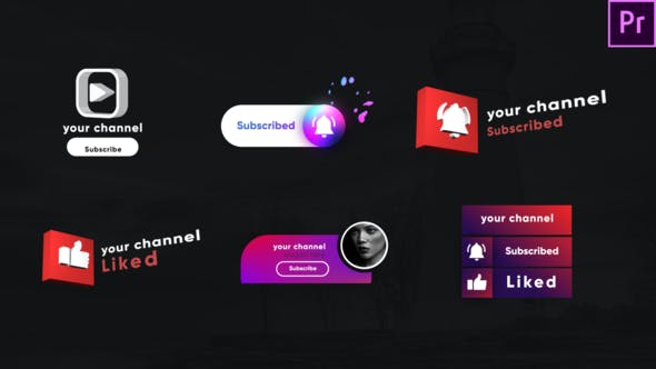 Youtube Stylish Subscribe Pack Premiere Pro - Download Videohive 26825446