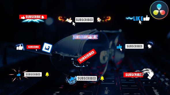 Youtube Subscribe Buttons | DaVinci Resolve - Videohive 39082938 Download