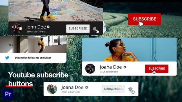 Youtube Subscribe Buttons | For Premiere Pro - 34760928 Download Videohive