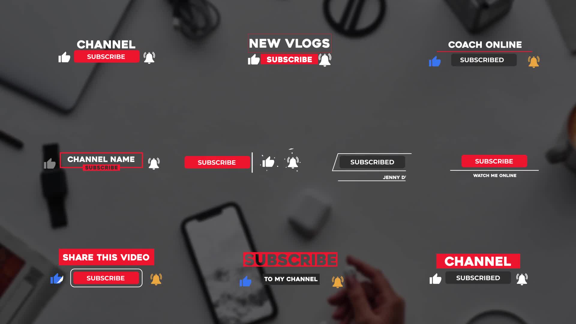 Youtube Subscribe Buttons | Premiere Pro MOGRT Videohive 32323216 Premiere Pro Image 1