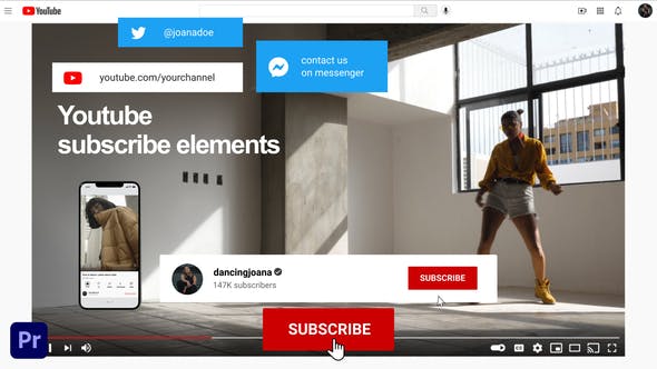 Youtube Subscribe Elements | For Premiere Pro - Videohive Download 37061012