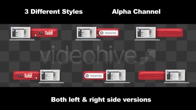 Youtube Subscribe Lower 3rd Bug 3 Styles + Alpha Videohive 2295917 Motion Graphics Image 1