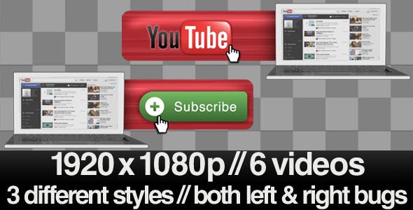 Youtube Subscribe Lower 3rd Bug 3 Styles + Alpha - 2295917 Videohive Download