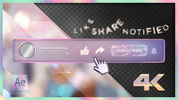 Youtube Subscribe Rainbow Glass Button - 24289126 Download Videohive