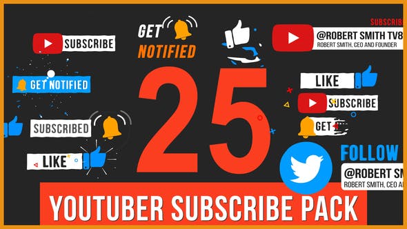 Youtuber Subscribe Pack - Videohive Download 33822230
