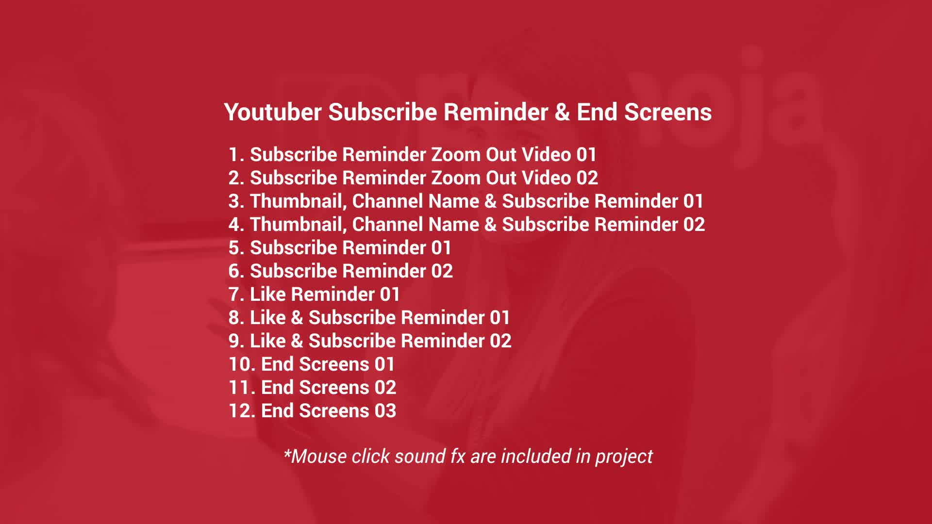 Youtuber Subscribe Reminder & End Screens Videohive 23347592 After Effects Image 1