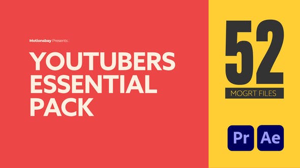 Youtubers Essential Pack | MOGRT | Premiere pro - Download Videohive 31347358