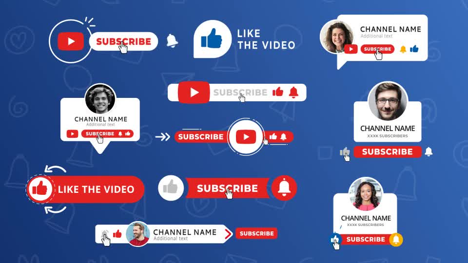 Youtube/Social Media Subscribe Button Package Videohive 40754061 After Effects Image 1