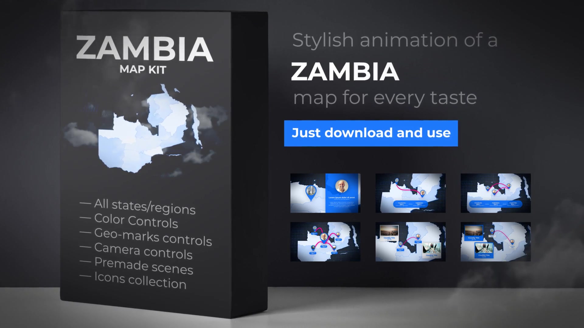 Zambia Map Republic of Zambia Map Kit Videohive 25052822 After Effects Image 11