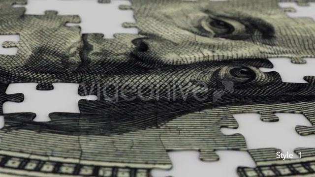 $100 Dollar Ben Franklin Jigsaw Puzzle Videohive 10106733 Motion Graphics Image 3
