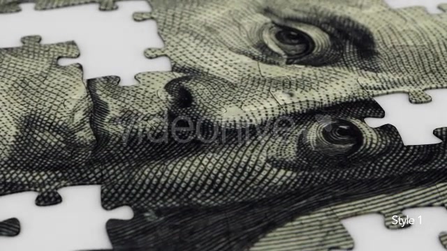 $100 Dollar Ben Franklin Jigsaw Puzzle Videohive 10106733 Motion Graphics Image 4