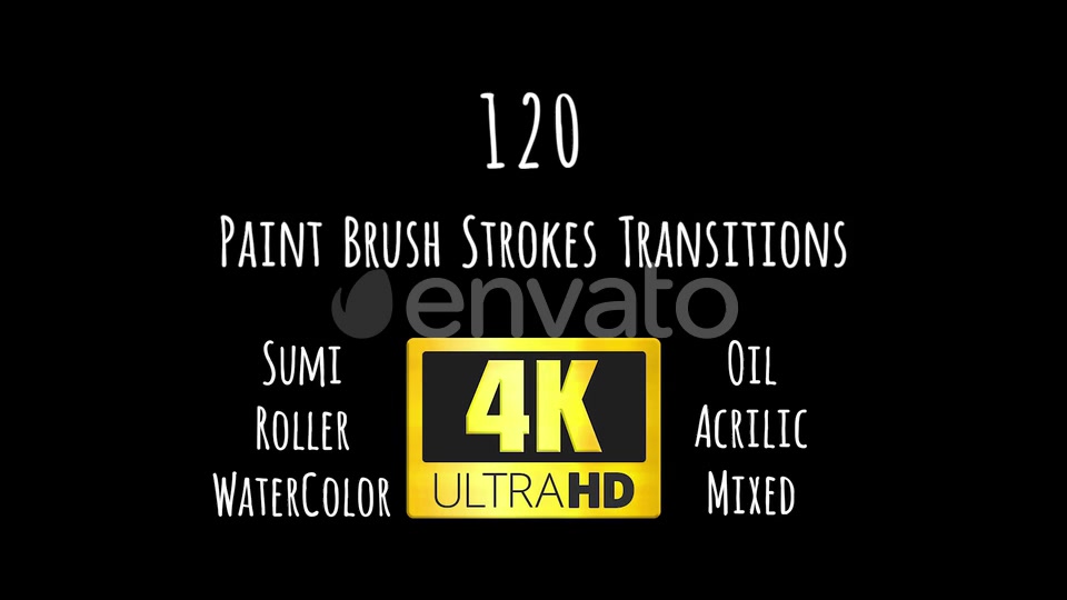 120 Paint Brush Matte Transitions 4K Pack Videohive 22910689 Motion Graphics Image 11