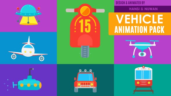 15 Truly Animated Vehicle Icons Pack - Videohive 21495146 Download