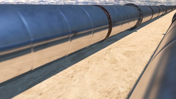 2 Oil Pipes in Desert, Loop - Videohive Download 21541285