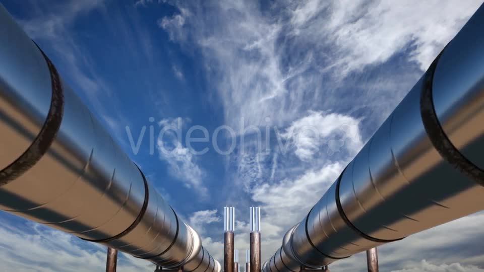 2 Oil Pipes Under Blue Sky Videohive 21523376 Motion Graphics Image 1