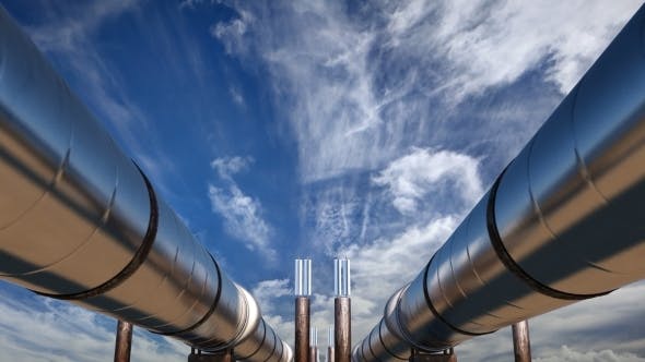 2 Oil Pipes Under Blue Sky - Videohive Download 21523376