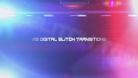 20 Digital Glitch Transitions - Videohive Download 7815293