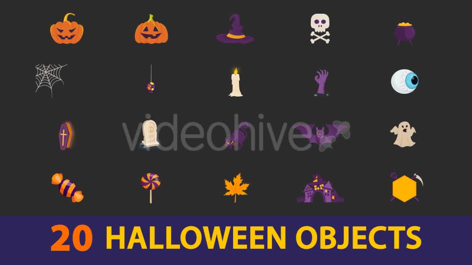 20 Halloween Objects Videohive 20796123 Motion Graphics Image 1