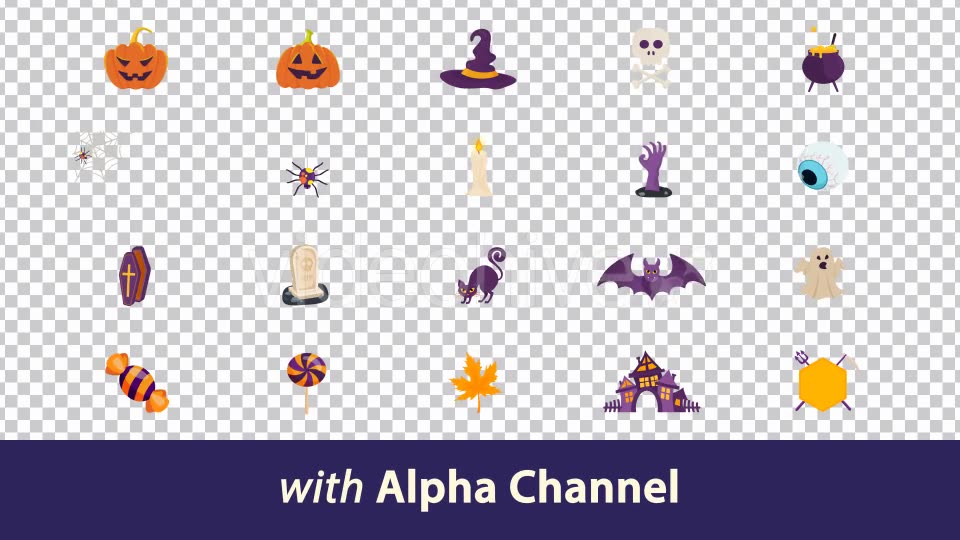 20 Halloween Objects Videohive 20796123 Motion Graphics Image 2