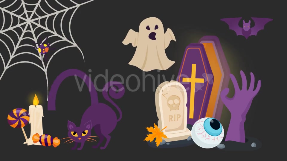 20 Halloween Objects Videohive 20796123 Motion Graphics Image 7