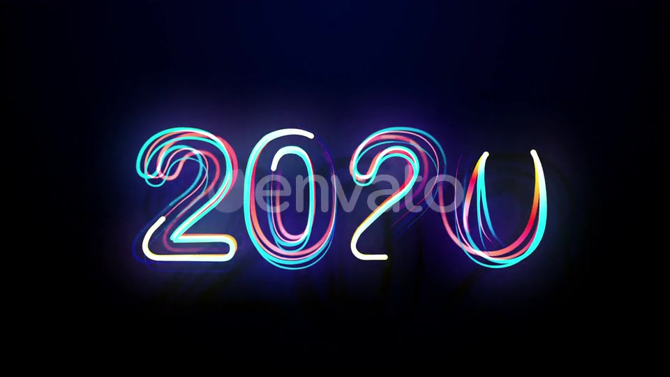 2020 Multicolored Neon Numerals Happy New Year Videohive 25319341 Motion Graphics Image 4