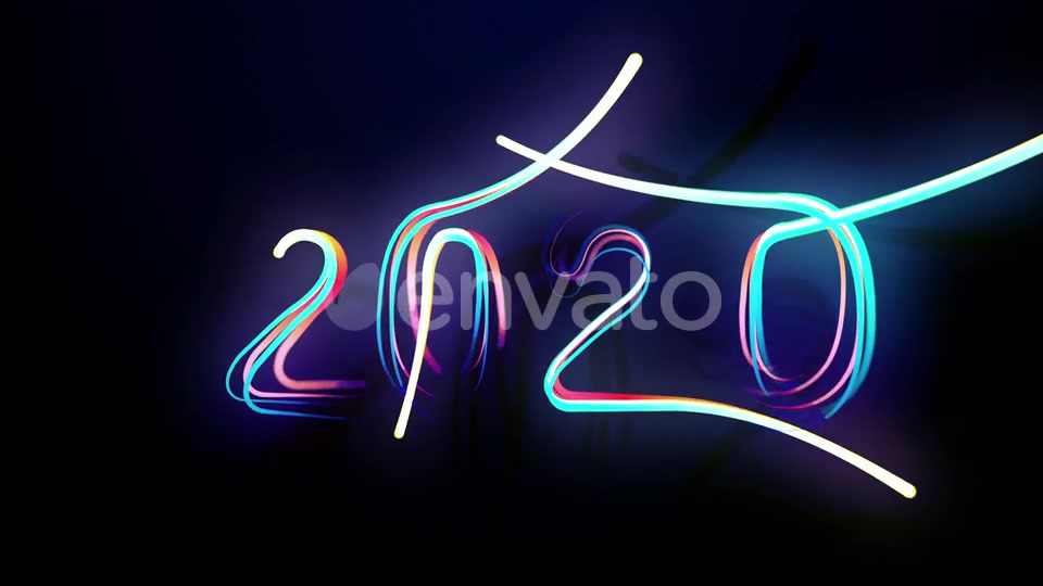 2020 Multicolored Neon Numerals Happy New Year Videohive 25319341 Motion Graphics Image 8