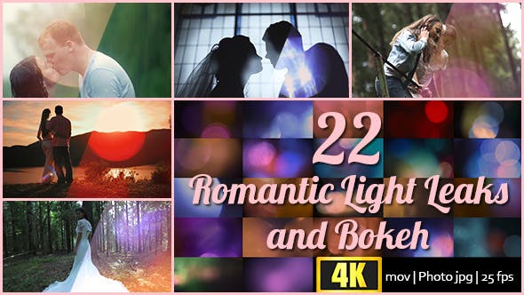 22 4K Romantic Light Leaks and Bokeh - 21377660 Videohive Download