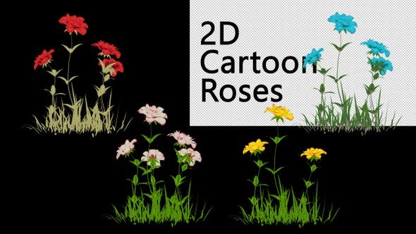 2D Cartoon Roses Pack - Download Videohive 24579194
