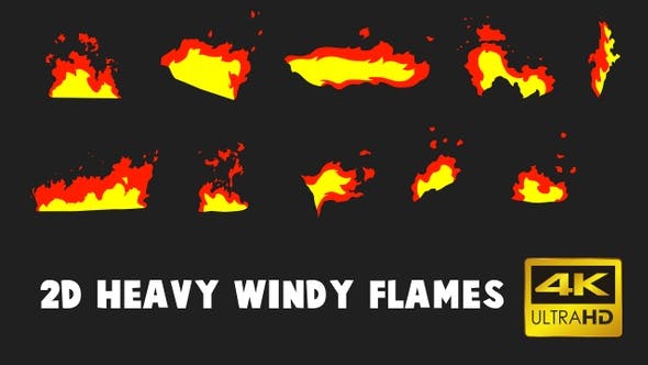 2D Heavy Windy Flames - Videohive Download 22920205