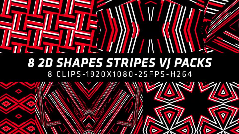 2D Shapes Stripes Vj Packs 8 in 1 Videohive 21627387 Motion Graphics Image 2