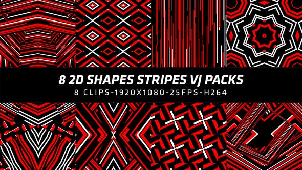 2D Shapes Stripes Vj Packs 8 in 1 - 21627387 Videohive Download