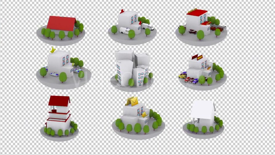 3D Animated Building Icon Pack 1 Videohive 9549603 Motion Graphics Image 4