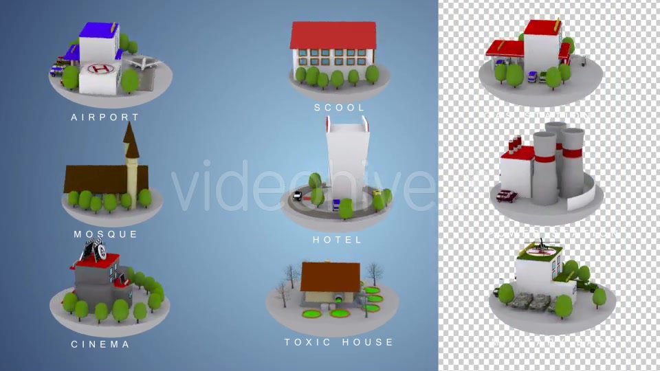 3D Animated Building Icon Pack 2 Videohive 9633251 Motion Graphics Image 4