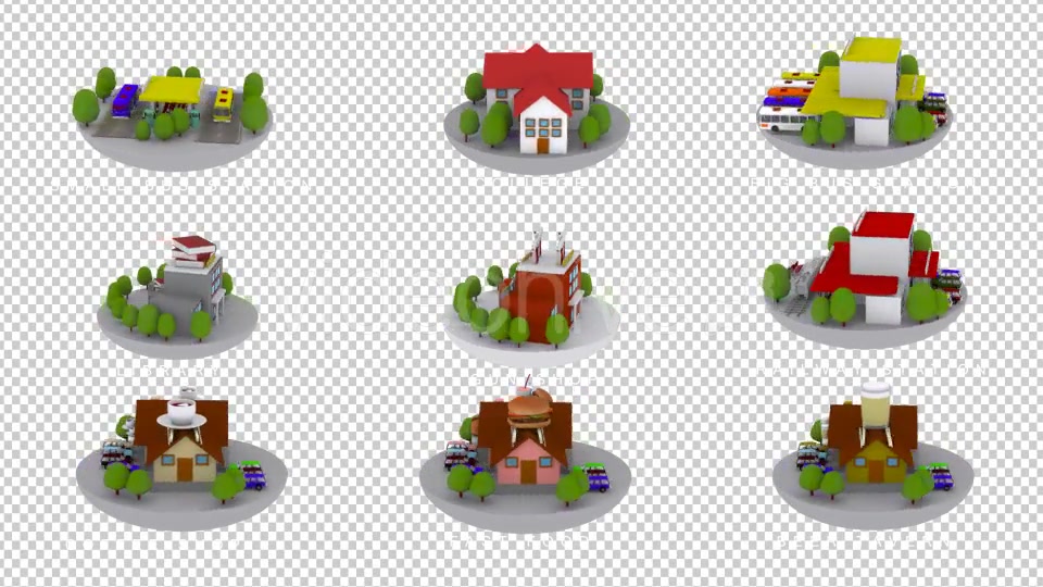 3D Animated Building Icon Pack 3 Videohive 9852024 Motion Graphics Image 5