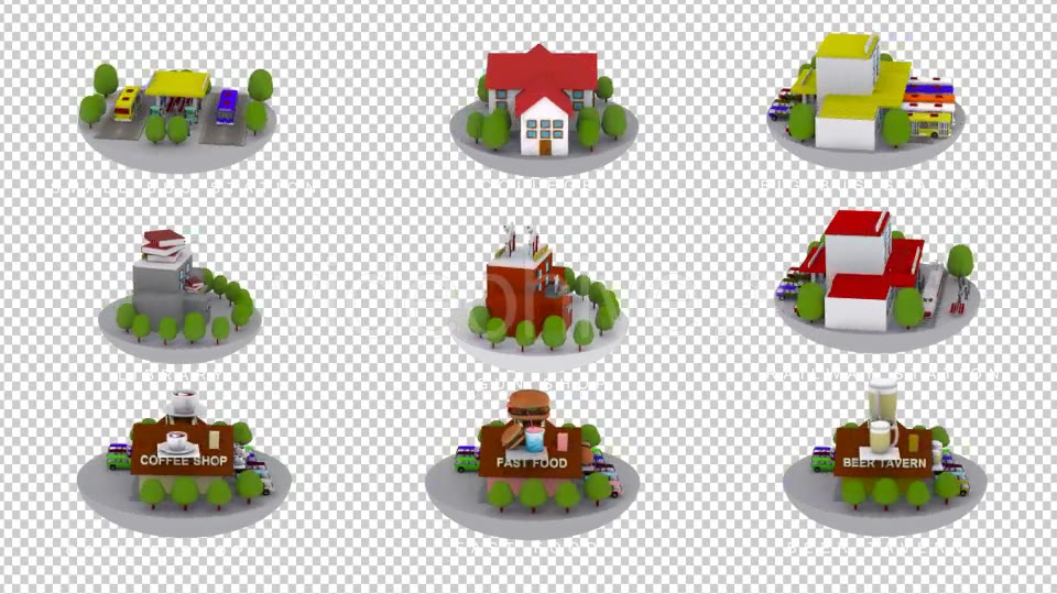 3D Animated Building Icon Pack 3 Videohive 9852024 Motion Graphics Image 6