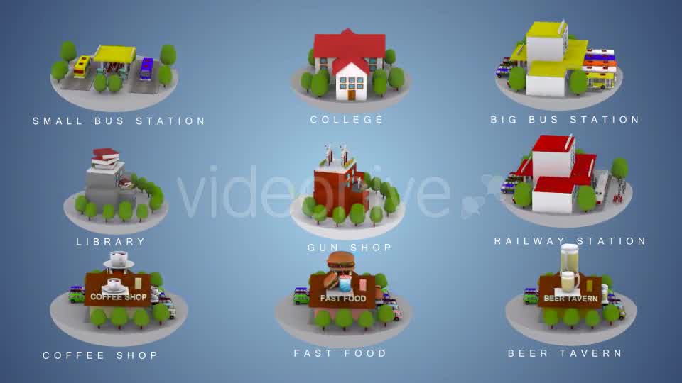 3D Animated Building Icon Pack 3 Videohive 9852024 Motion Graphics Image 8