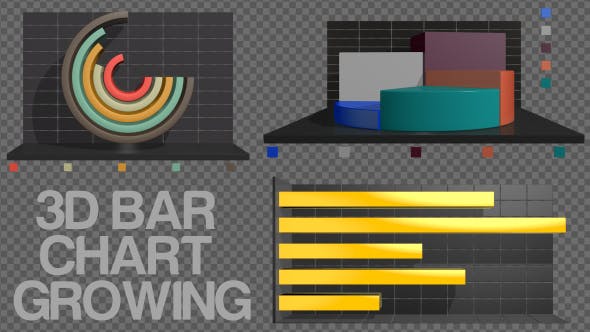 3D Bar Chart Growing 3 Scene - 17922497 Videohive Download