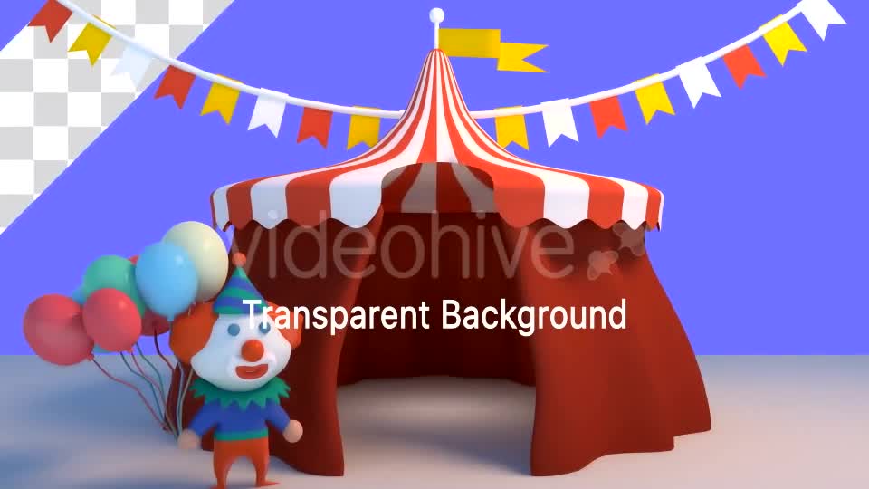 3D Cartoon Clown And Circus Tent Videohive 15705148 Motion Graphics Image 1