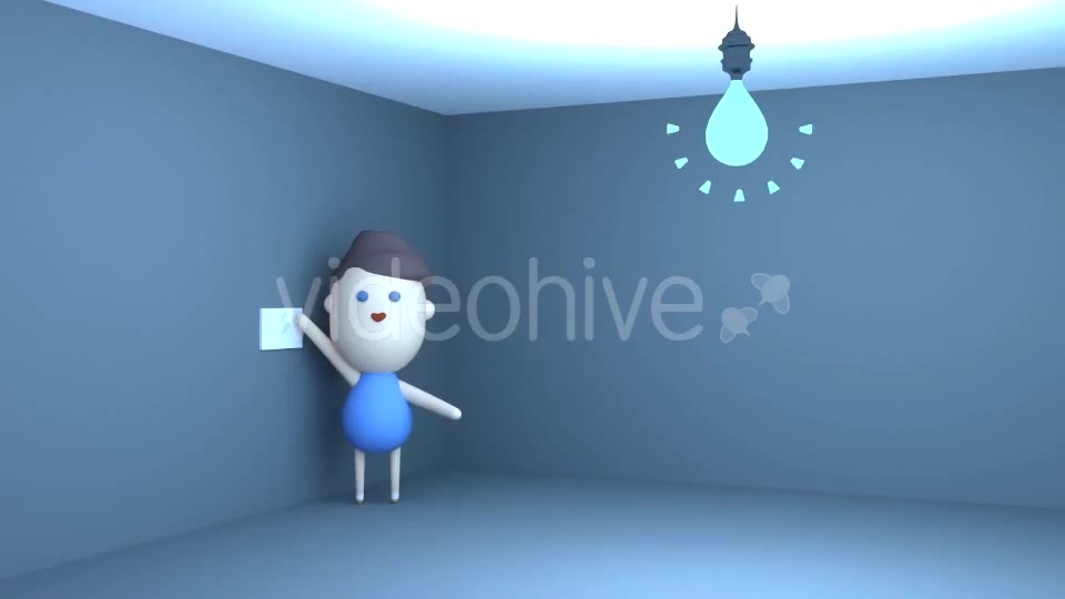 3D Cartoon Kid Playing With Light Switch Videohive 15823946 Motion Graphics Image 2