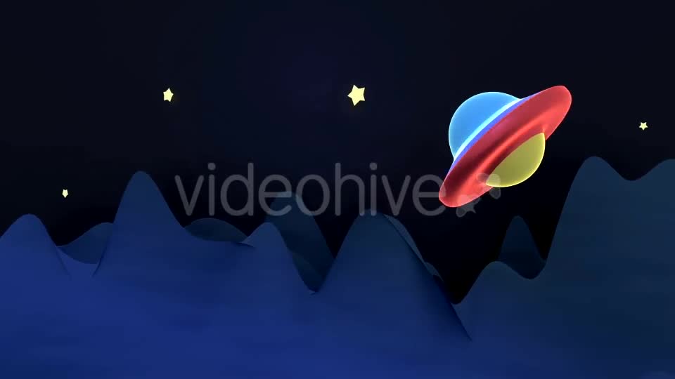3D Cartoon UFO Cow Abduction Videohive 15784960 Motion Graphics Image 1