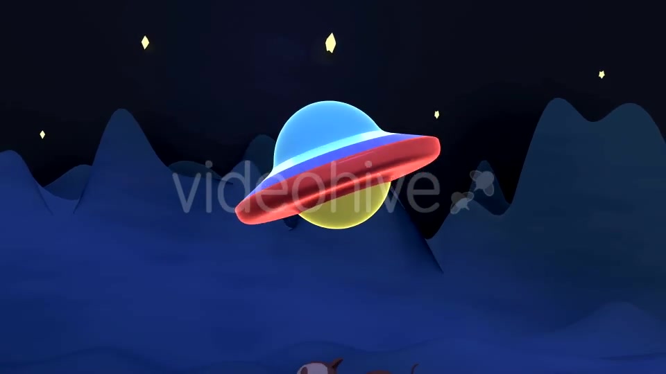 3D Cartoon UFO Cow Abduction Videohive 15784960 Motion Graphics Image 4