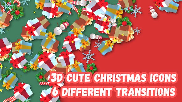 3D Christmas Gifts Transition - Videohive Download 19036073