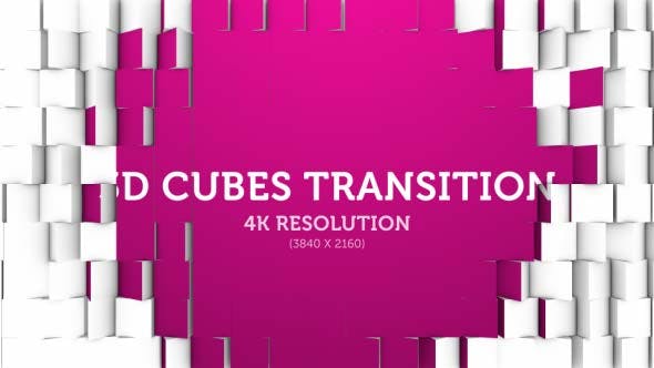 3D Cubes Transition 01 4K - Download Videohive 18009580