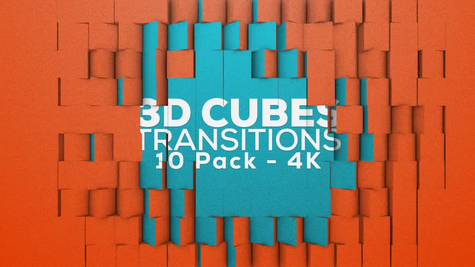 3D Cubes Transitions 10 Pack 4K Videohive 18516316 Motion Graphics Image 1