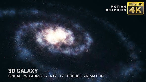 3D Galaxy | Spiral Two Arms Galaxy Animation - Download Videohive 19582779