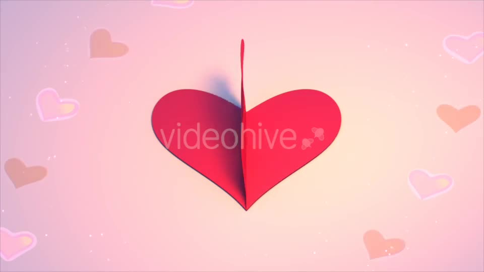 3D Heart Shape Paper Crafts Looped Videohive 19466732 Motion Graphics Image 1